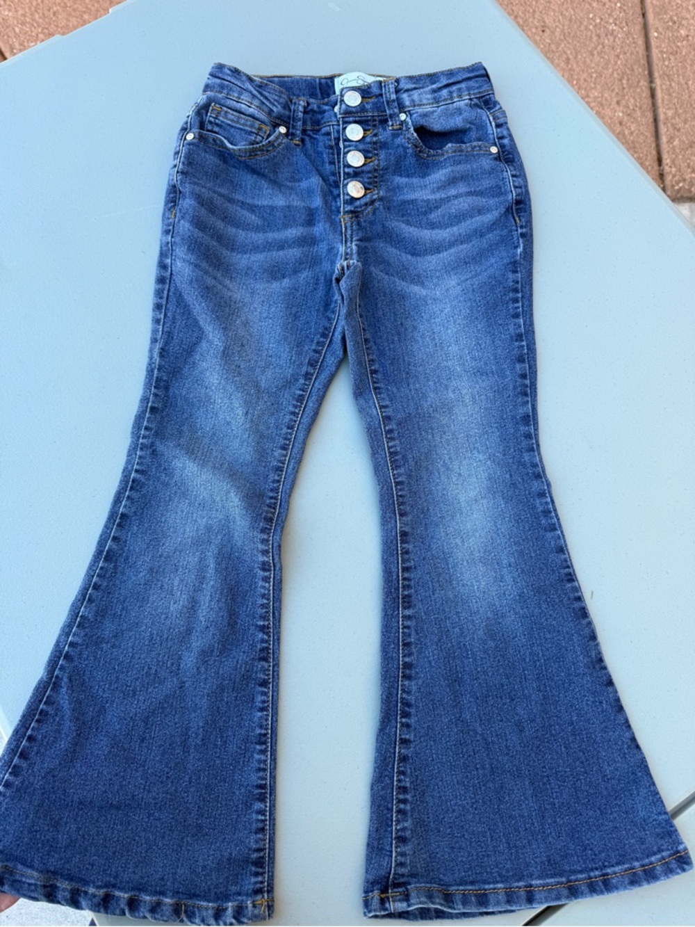Jessica Simpson Blue Flared Button-Fly Jeans